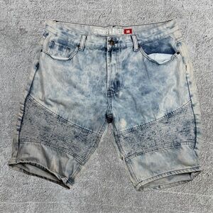 Men’s Stitches & Rivets Light Blue Acid Wash Denim Shorts Size 38